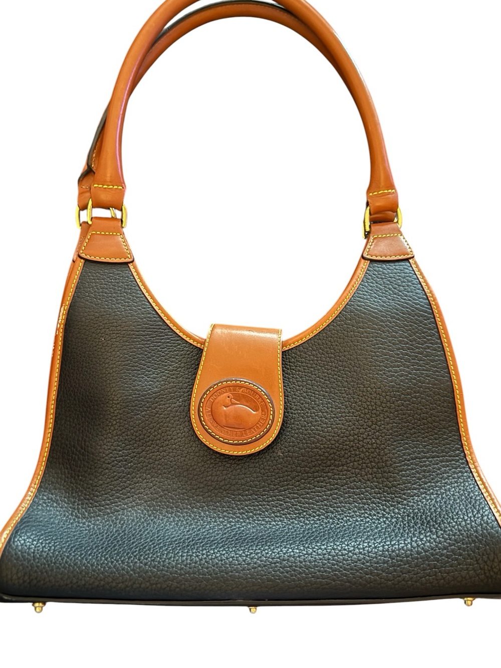 Dooney & Bourke AWL Crescent Hobo Black British Tan Leather NWT